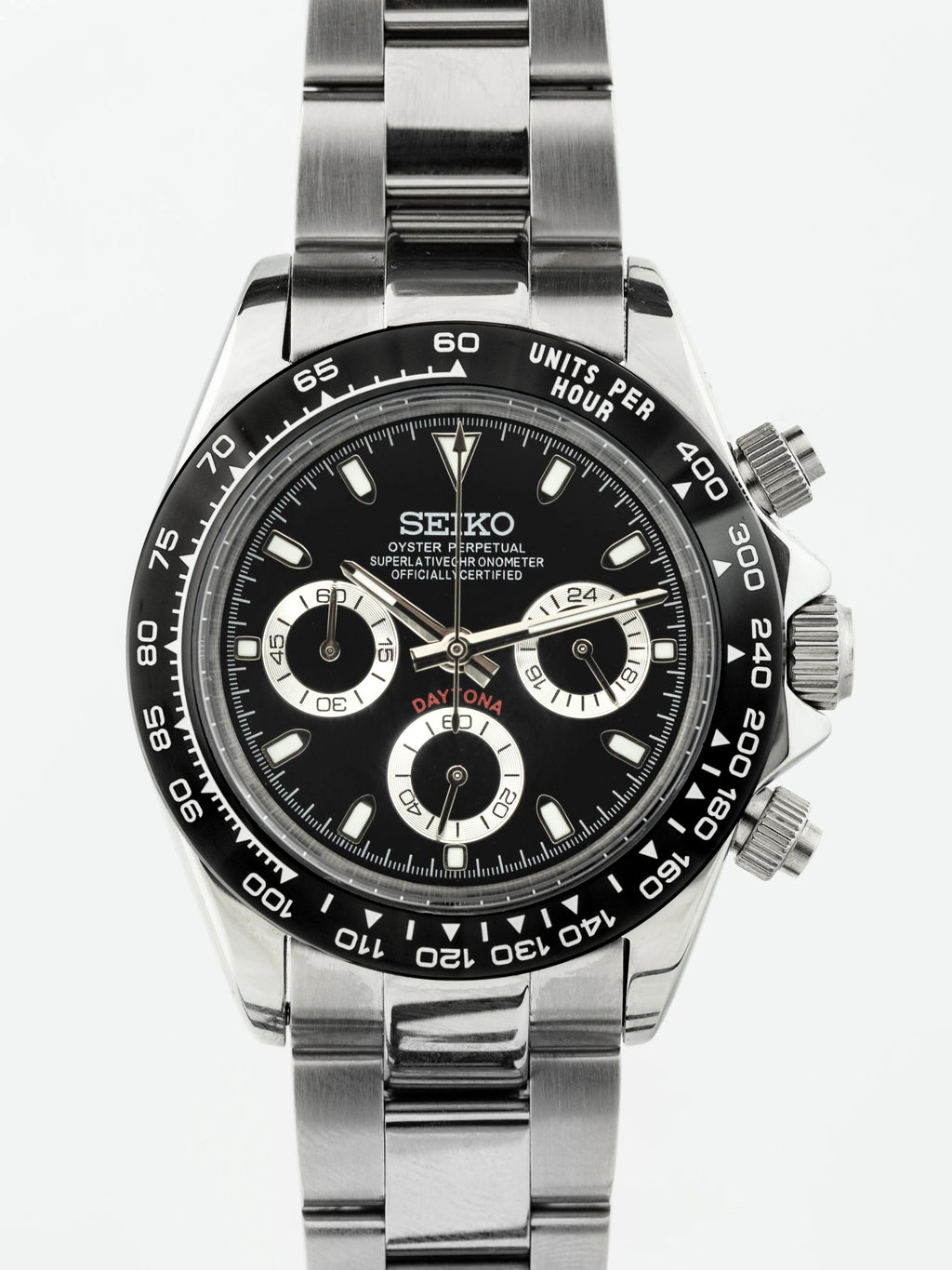 Seiko Mod Daytona Black Chronograph