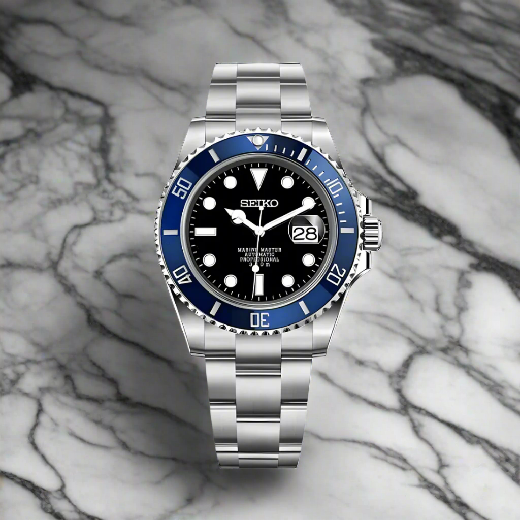 Seiko Mod Submariner Blue Black